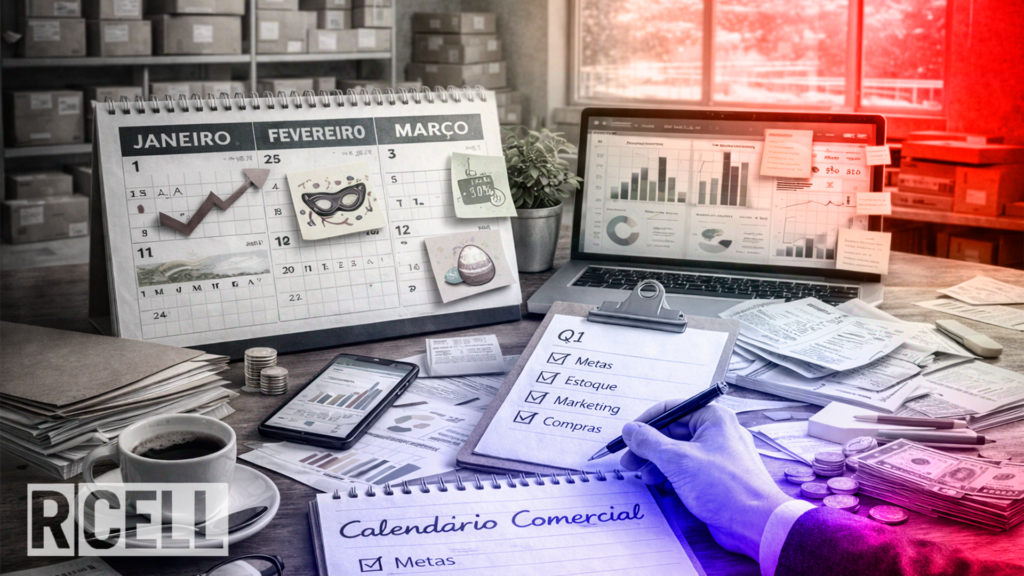 Planeje o Q1 com calendário comercial do varejo, metas mensais e gestão de estoque no varejo para vender mais sem perder margem e chegar forte nas datas sazonais